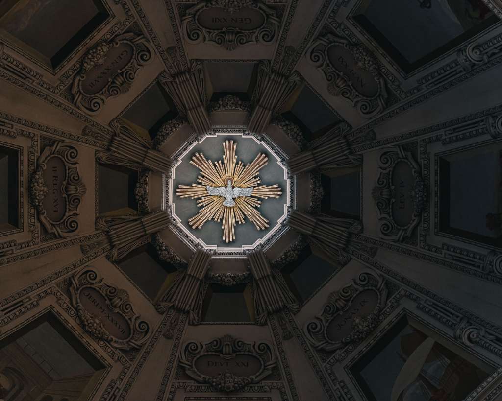 Dove in the dome of the Salzburg Cathedral