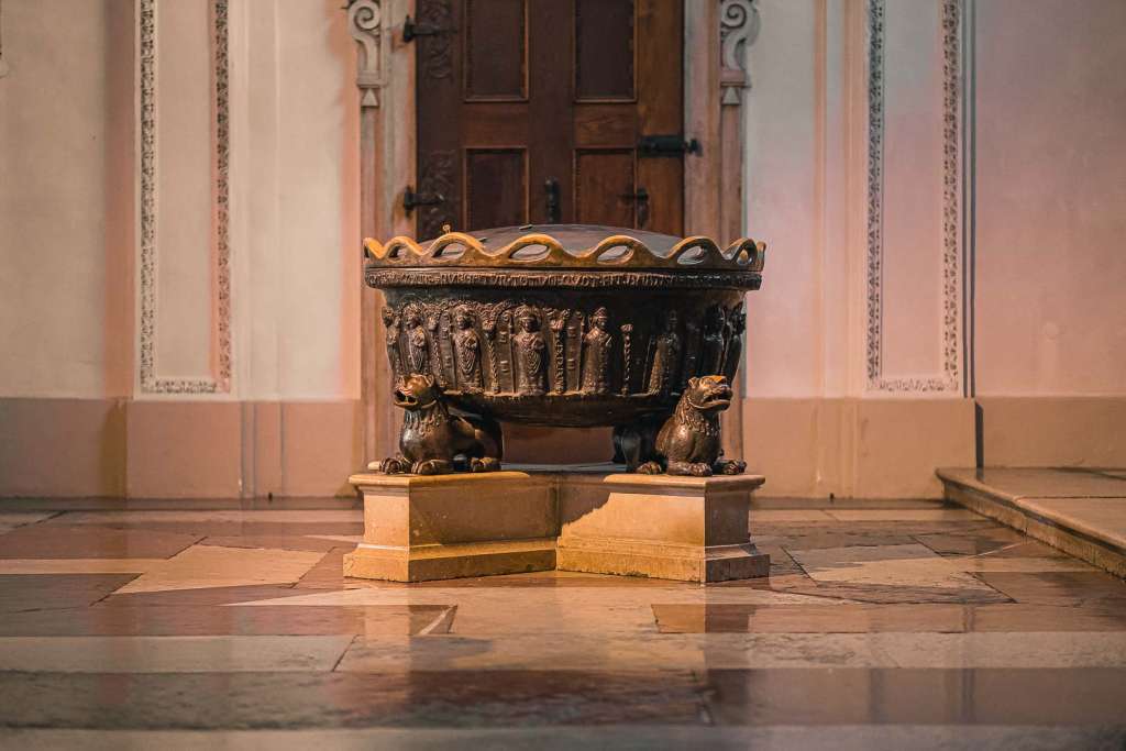 The baptismal font of the Salzburg cathedral