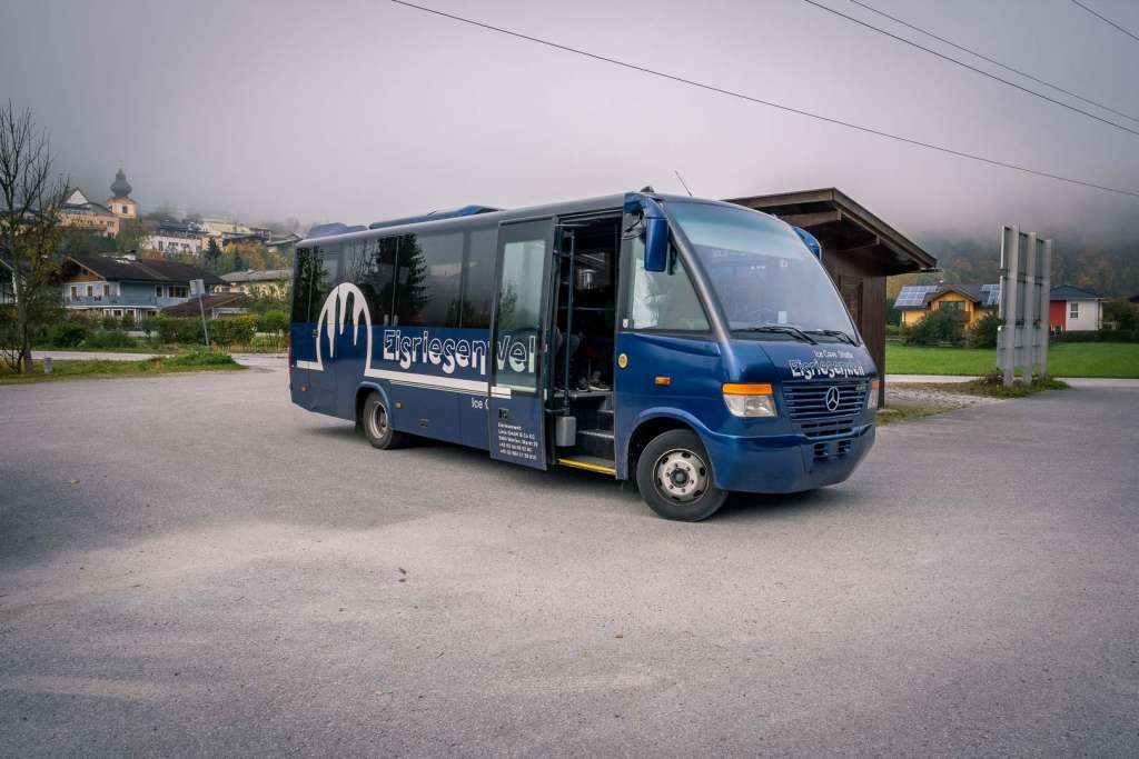 The shuttle bus to the ice caves