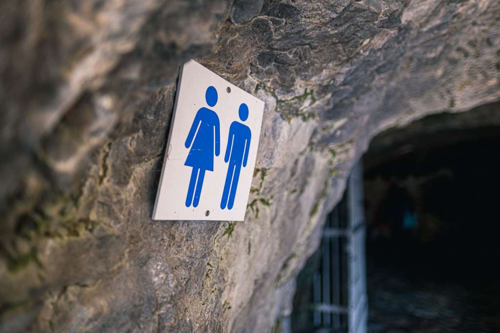 restroom at the entrance of the ice caves