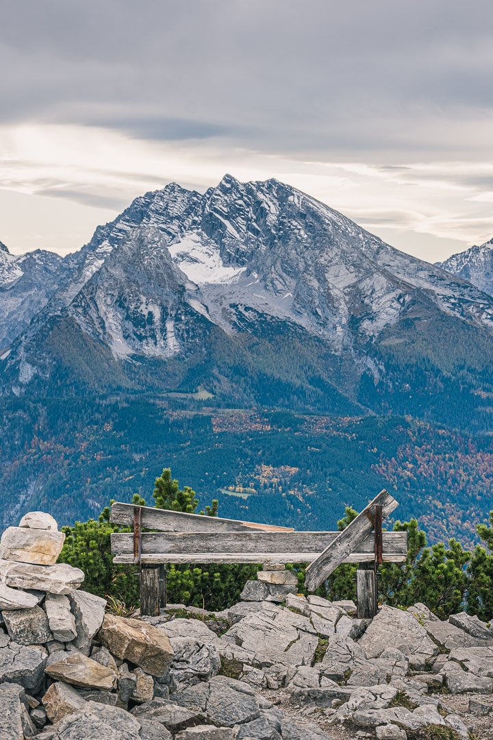 bench at the top of mount Kehlstein
