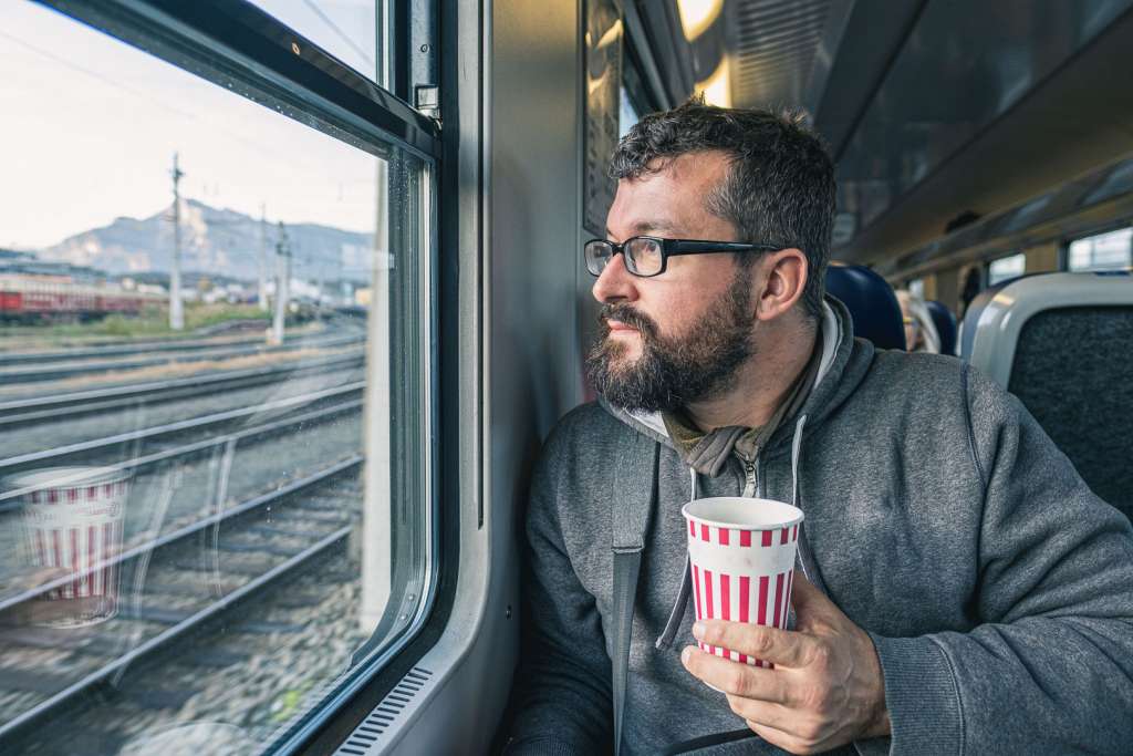 Gerhard Reus on the Train from Vienna to Salzburg 1